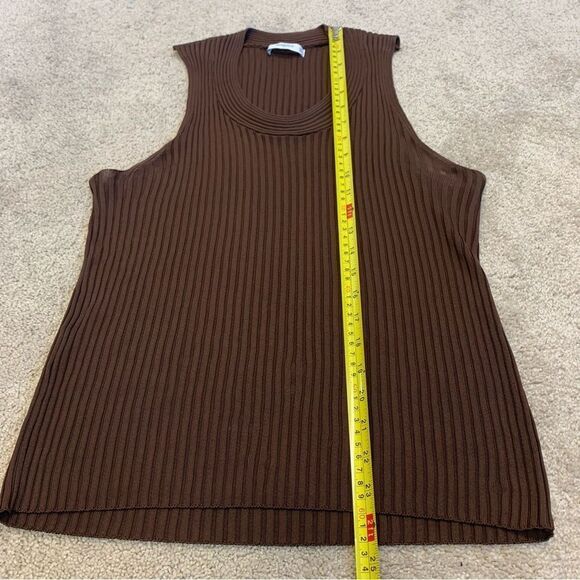 MANGO brown knit tank top Sz M - Picture 7 of 9